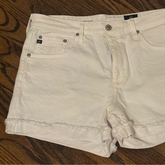 AG The Hailey Ex-Boyfriend Roll-Up Cuff Short 30R Optic White - Picture 13 of 16